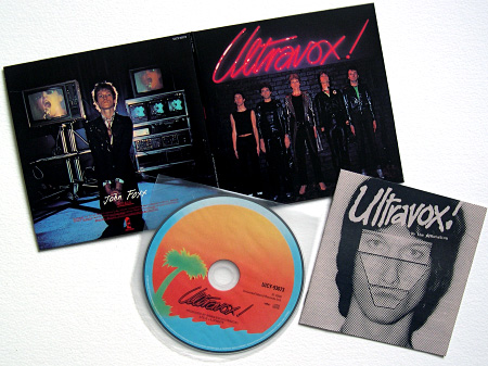 \'Ultravox!\' Japanese mini LP sleeve edition - outer gatefold sleeve, booklet (front) and CD label design.