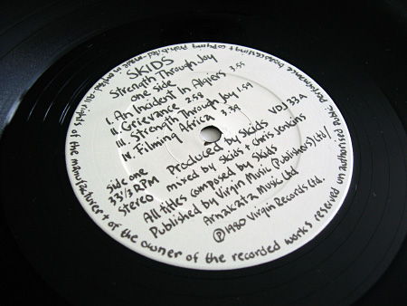 'Strength Through Joy' label design, A side