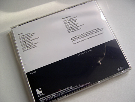 'Textures' CD back case design