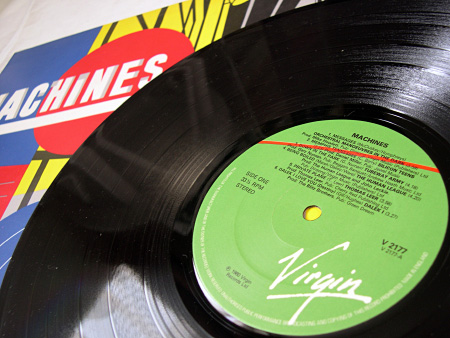 'Machines' compilation album A side label design