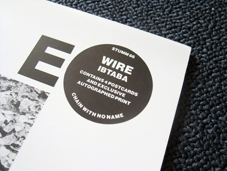 Wire 'IBTABA' LP front cover sticker detail