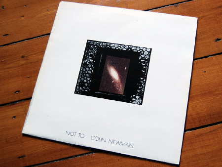 Colin Newman 'Not To' LP front cover design