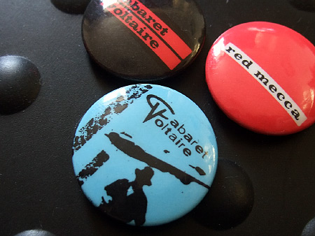 Cabaret Voltaire badge - CV logo