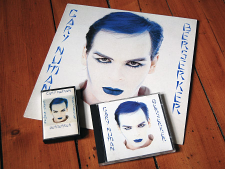 Gary Numan - Berserker - Numa editions vinyl LP, cassette and (re-issue) CD - front cover designs