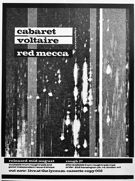 Cabaret Voltaire 'Red Mecca' press advert from The Face magazine, August 1981, designed by Neville Brody