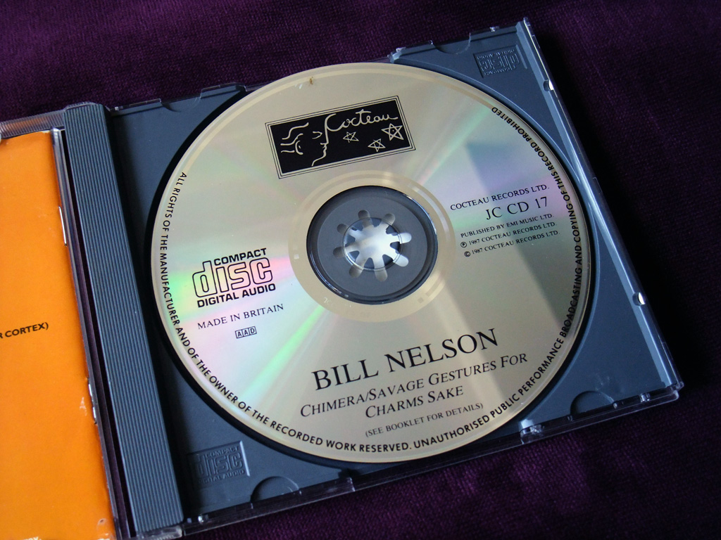 Bill Nelson - 'Chimera/Savage Gestures for Charms Sake' UK CD - disc label design