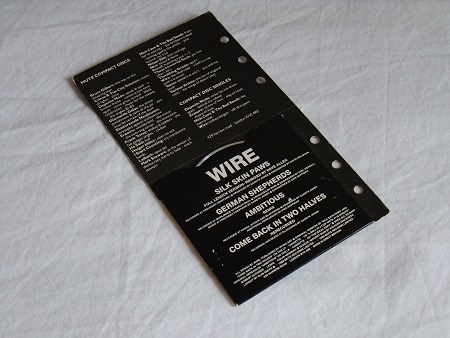 Wire - Silk Skin Paws UK 'Filofax' pack CD single rear