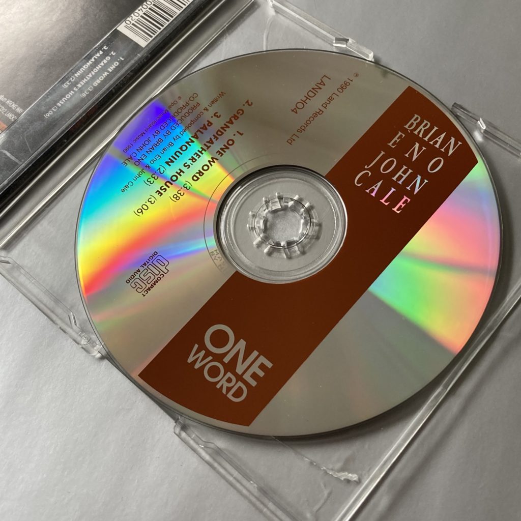 Brian Eno and John Cale - 'One Word' UK CD single disc label