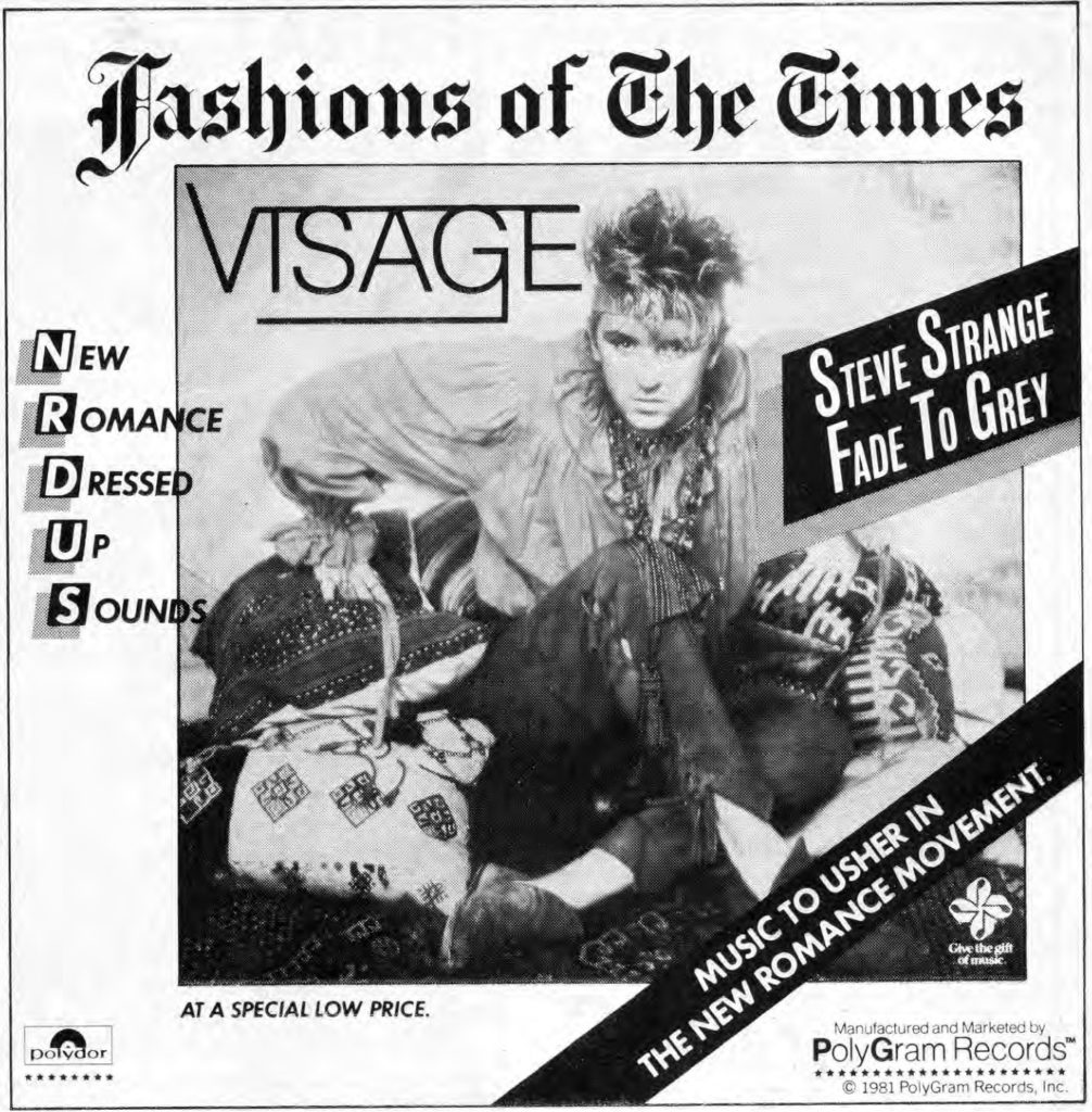 Visage advert, Trouser Press magazine, September 1981 issue