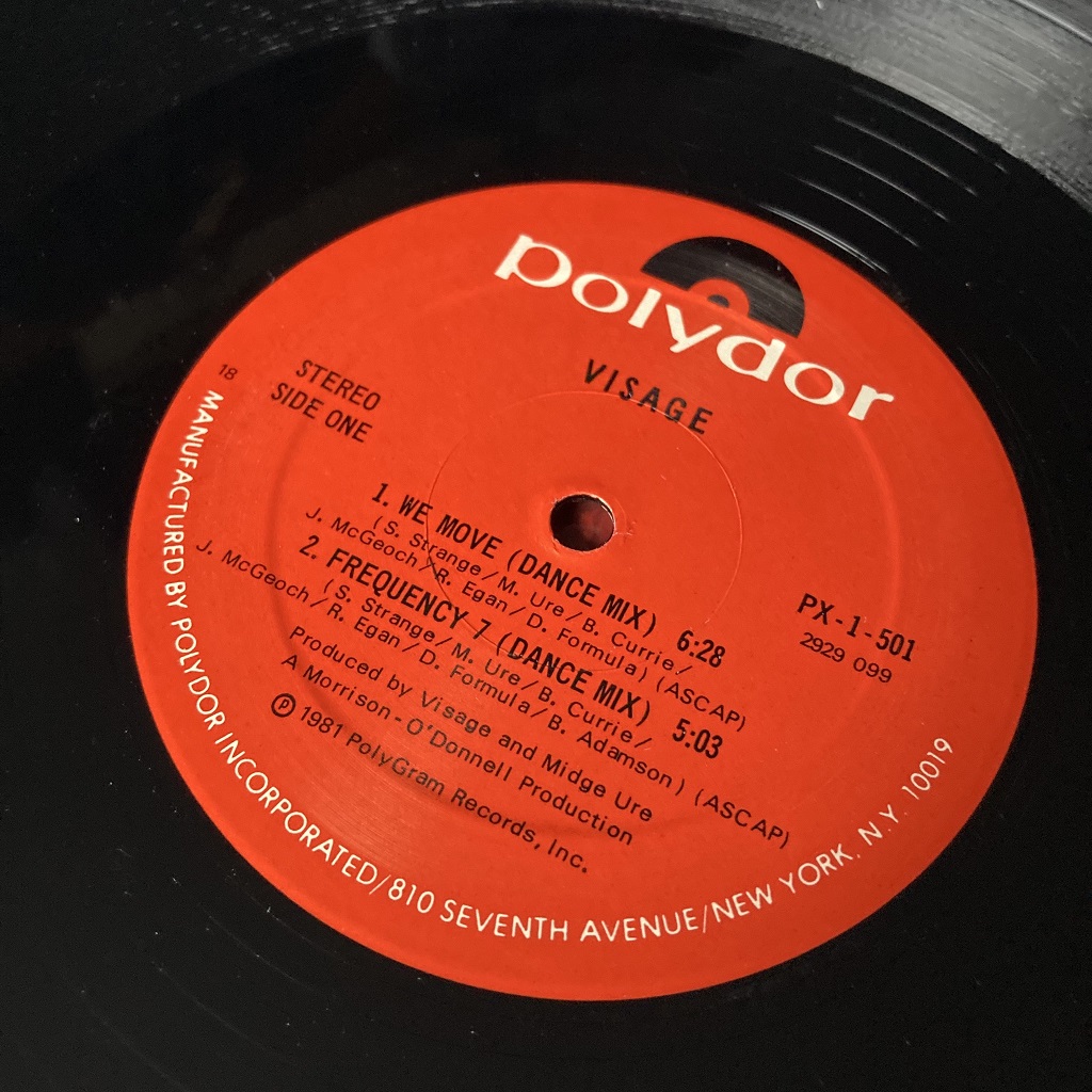 Visage - 'Visage' US Mini-Album label side A