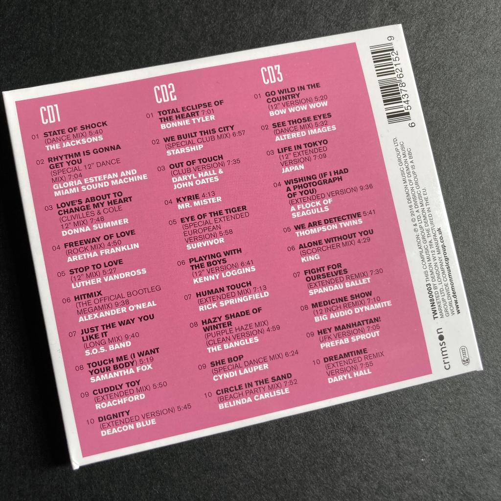 Twelve Inch Eighties (Rhythm Is Gonna Get You) compilation CD - rear cover