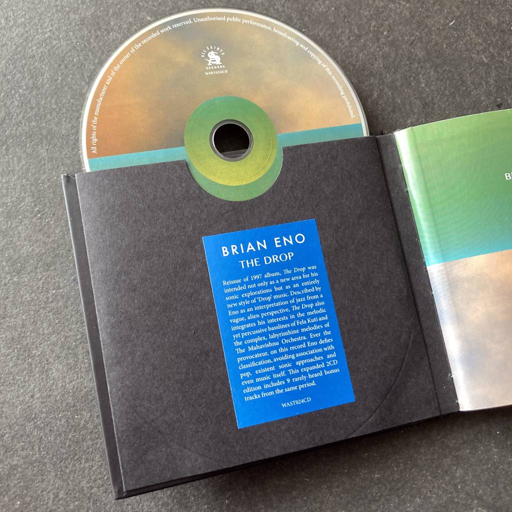 Brian Eno - 'The Drop' - 2014 2 x CD Deluxe edition - disc 1 in pouch with re-attached hype sticker