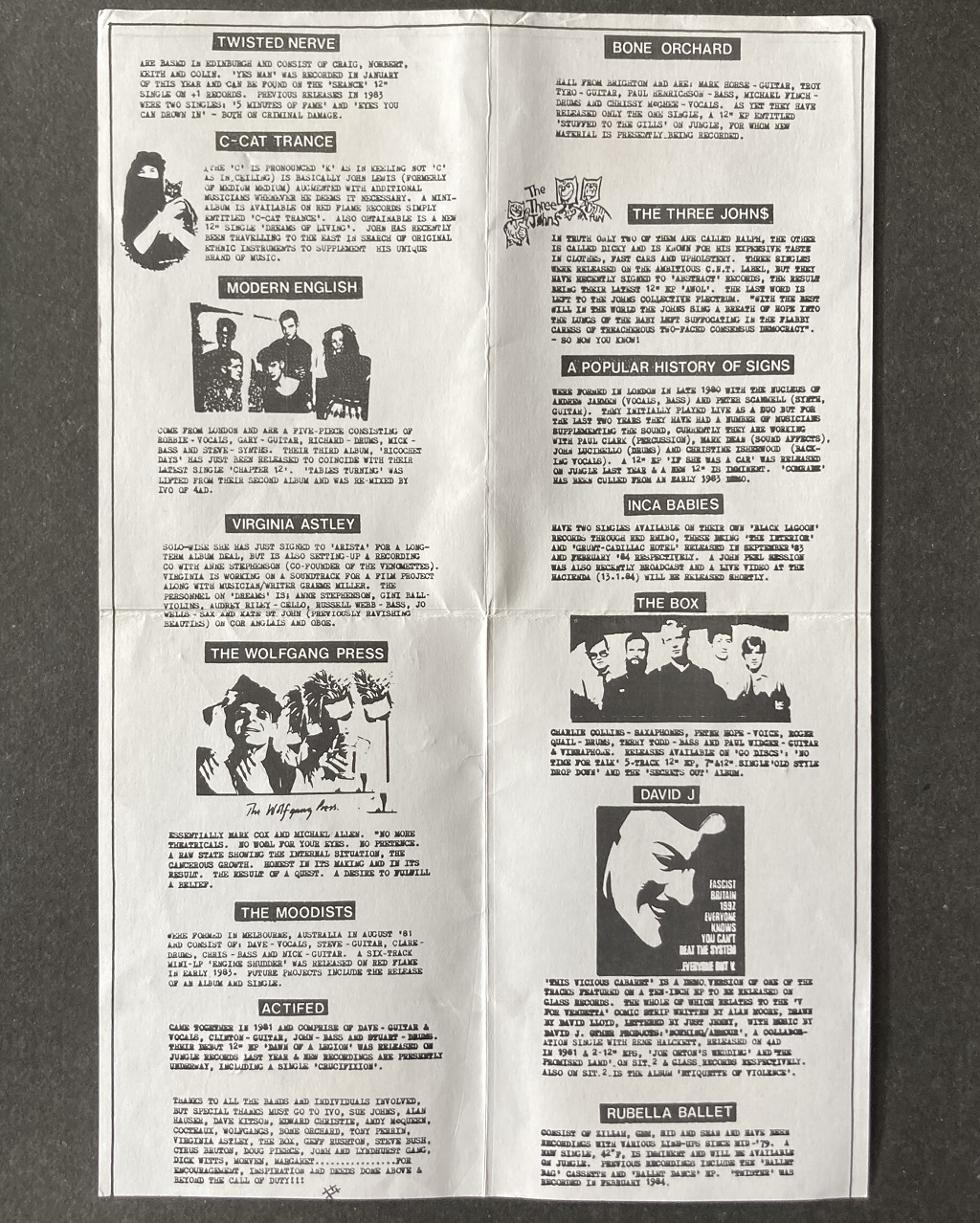 Various artists - 'State Of Affairs' compilation cassette insert side two