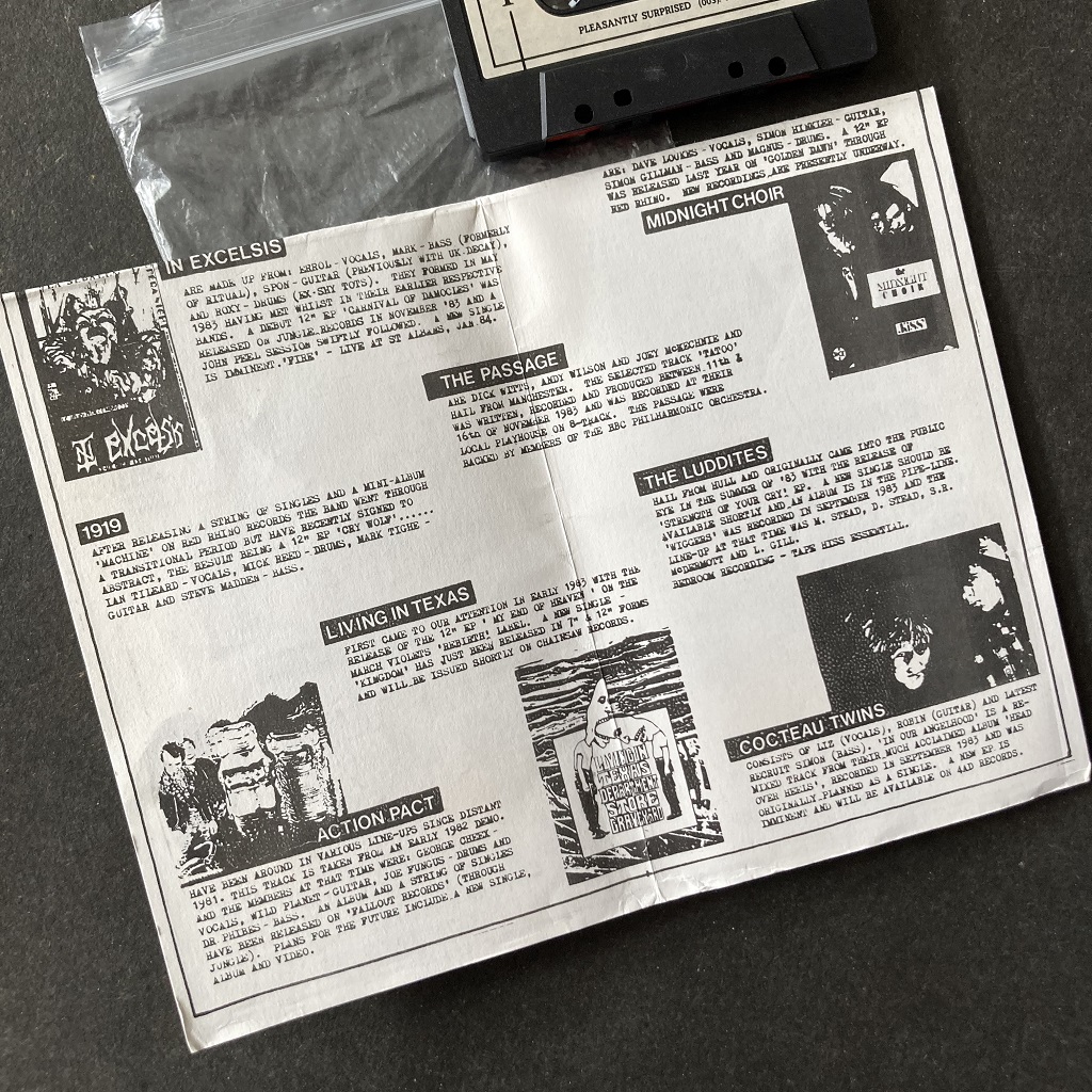 Various artists - 'State Of Affairs' compilation cassette insert detail