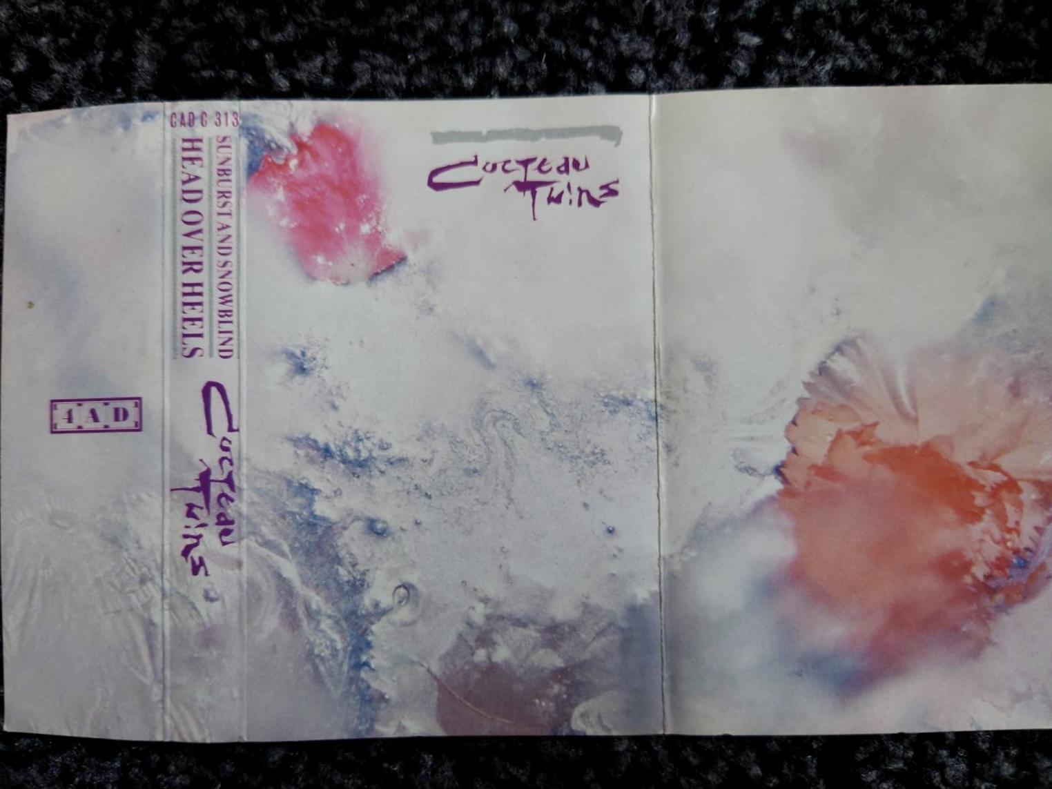 Cocteau Twins 'Head Over Heels' / 'Sunburst and Snowblind' 1983 UK cassette insert front