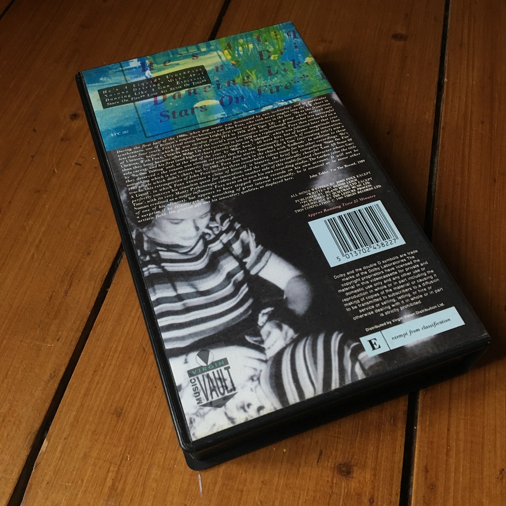 John Foxx 1989 UK VHS video EP - rear cover