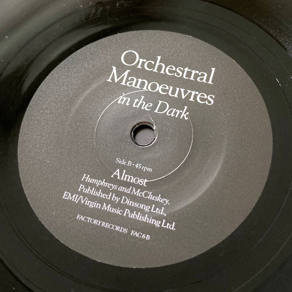 Orchestral Manoeuvres in the Dark: Electricity (FAC 6) 2019 recreation - label side B