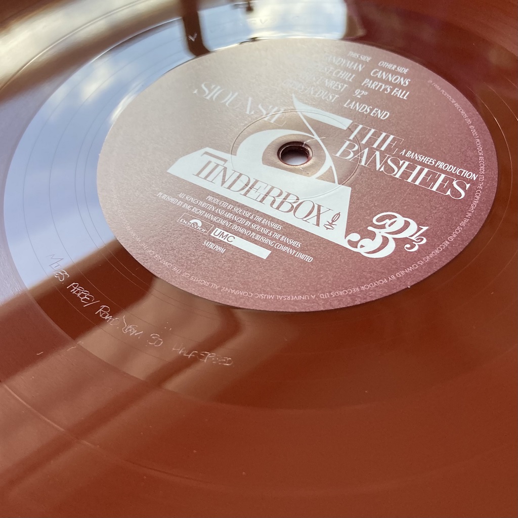 'Tinderbox' 2021 burgundy vinyl re-issue - Miles Abbey Road half speed master run-out groove inscription detail