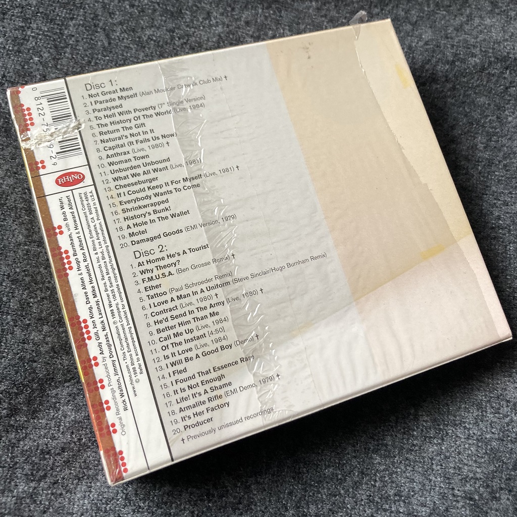 Gang Of Four '100 Flowers Bloom' US compilation CD rear pack design