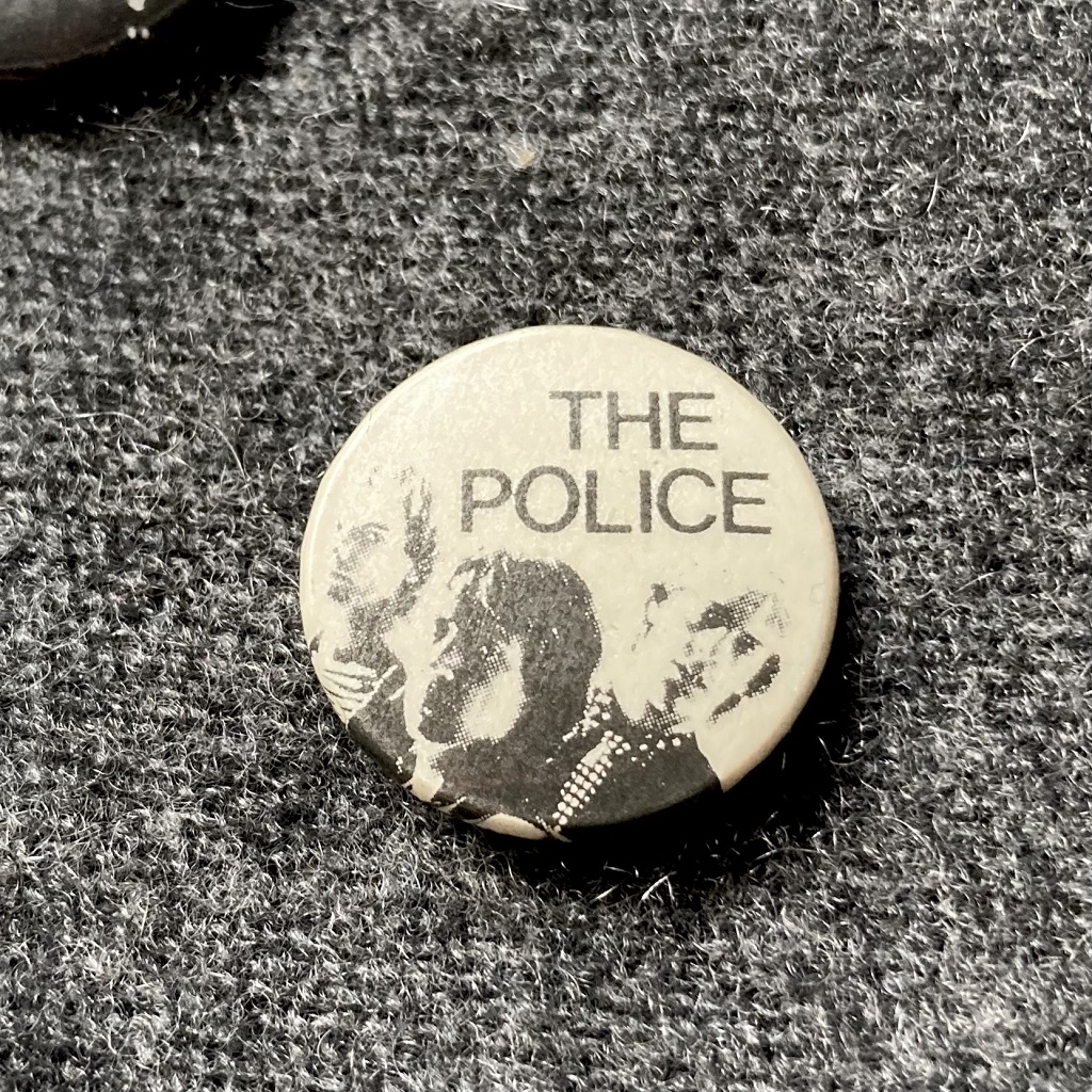 The Police – 'Walking On The Moon' shot black and white button badge design