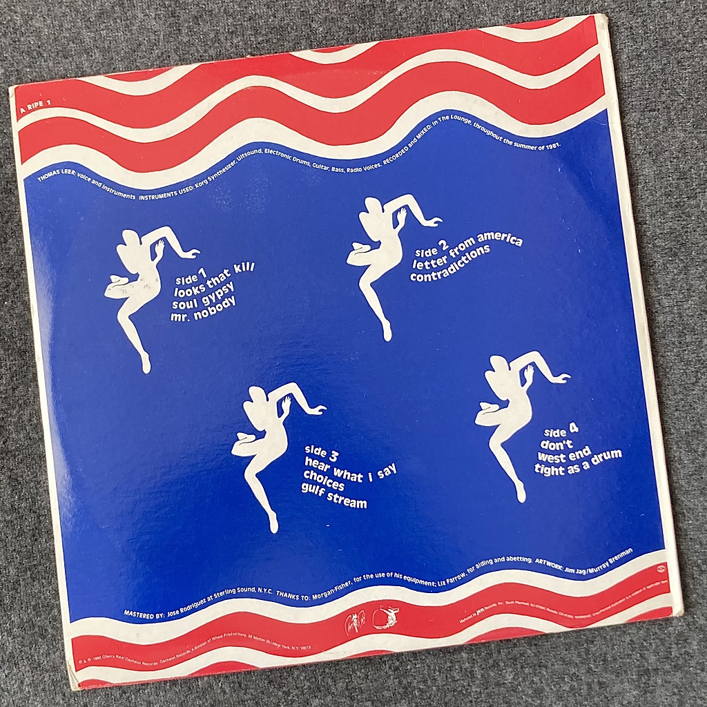 Thomas Leer - 'Letter From America' US double LP - rear sleeve design