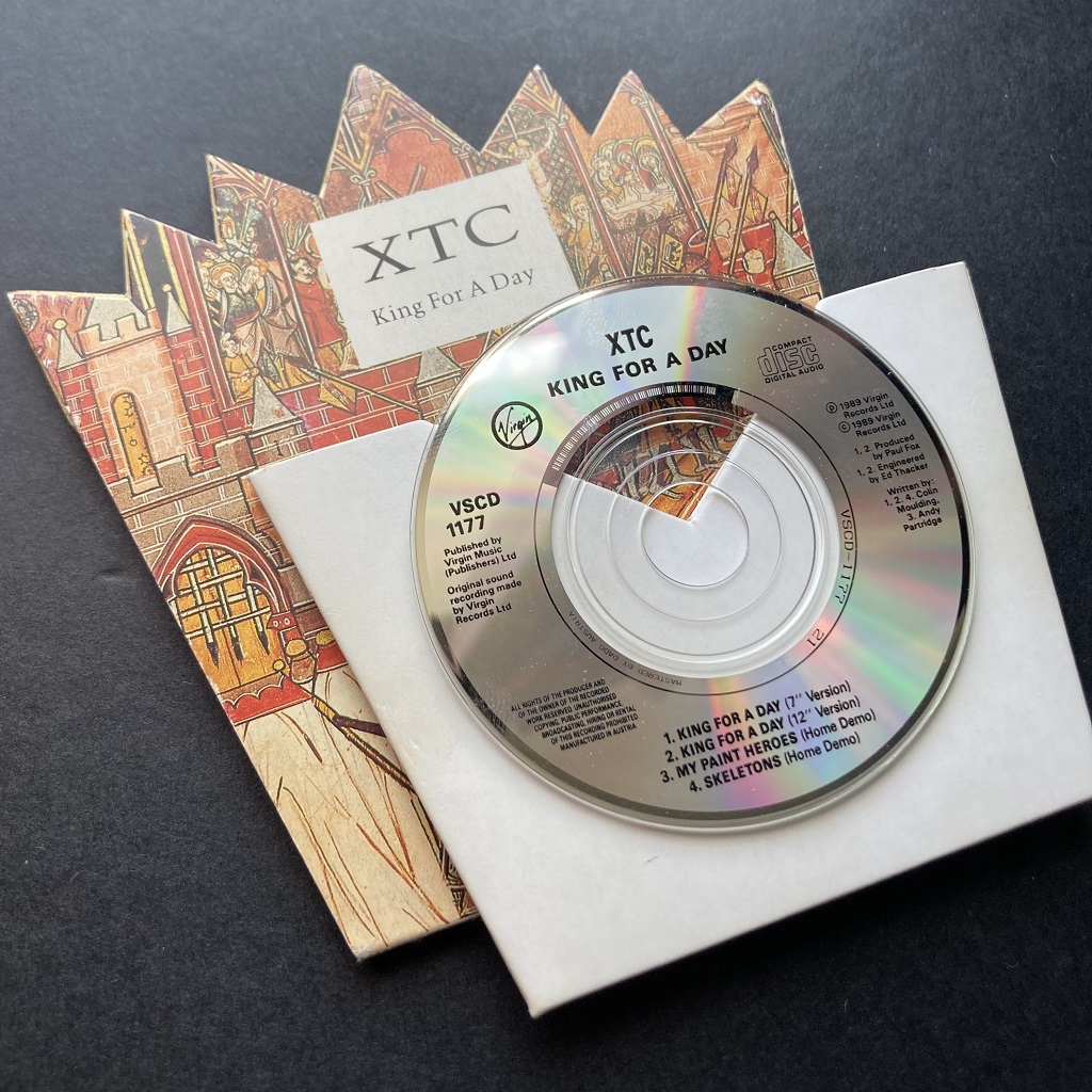 XTC 'King For A Day' UK 3" CD single disc and disc holder