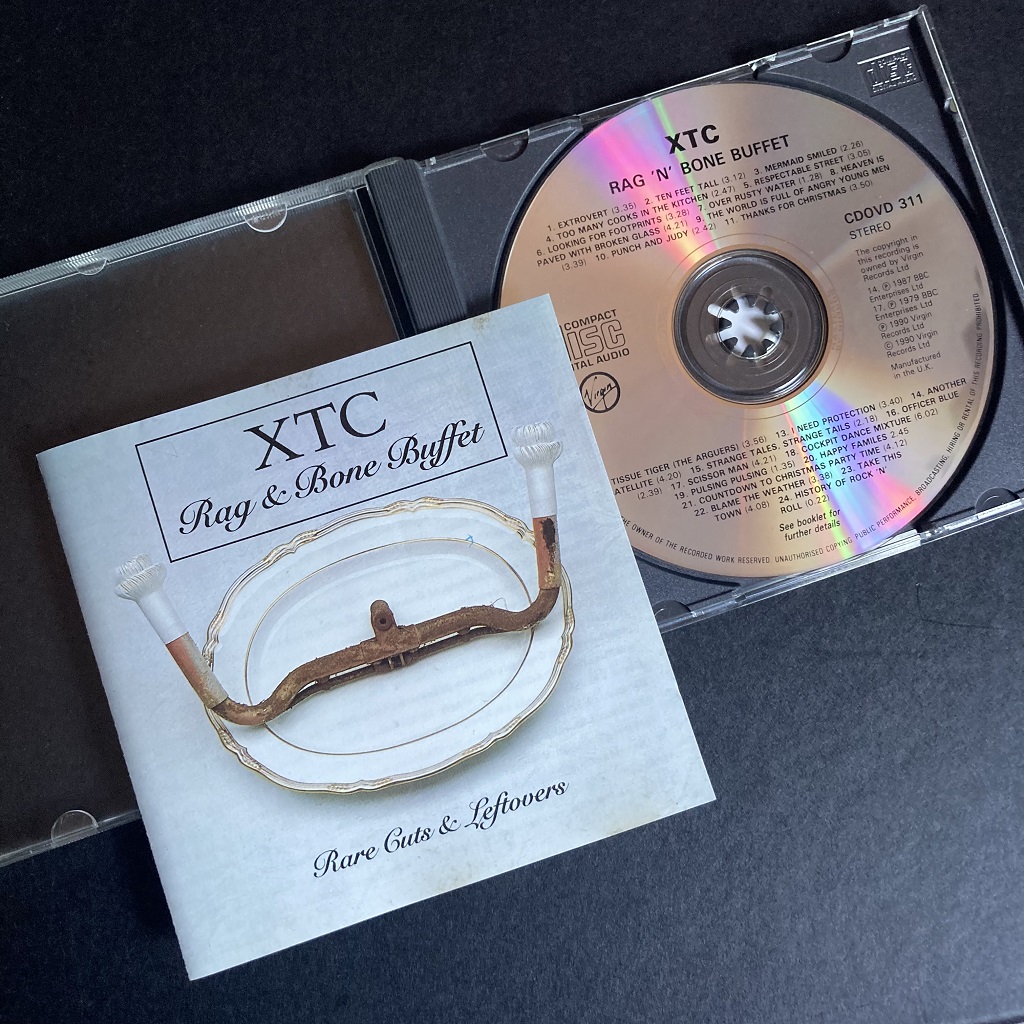 XTC 'Rag and Bone Buffet' CD - front cover and disc label designs