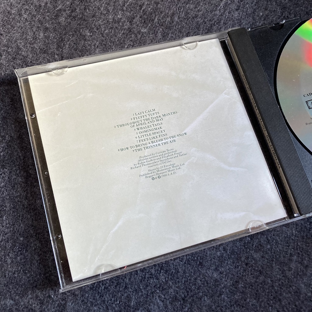 Cocteau Twins: 'Victorialand' CD insert rear design