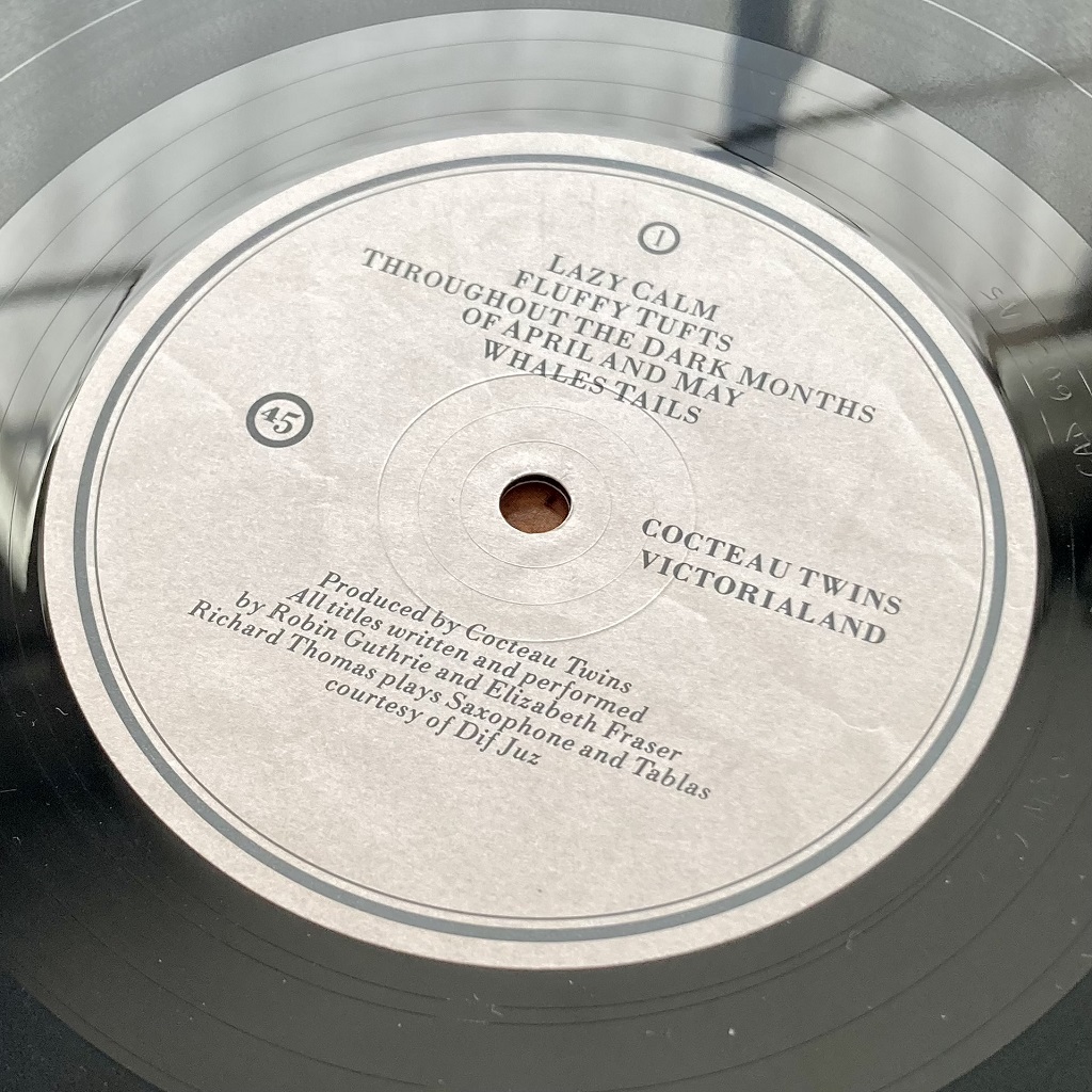 Cocteau Twins: 'Victorialand' LP label design side 1