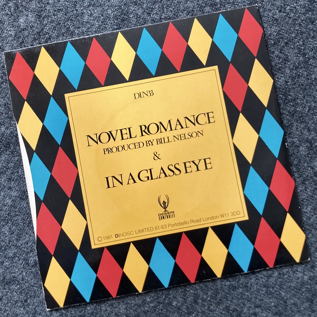 Nash The Slash - 'Novel Romance' UK 7" rear cover design