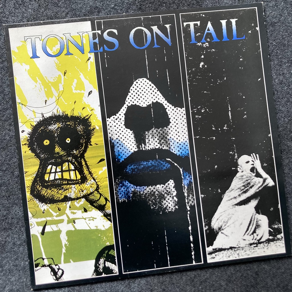Tones On Tail 1985 UK compilation LP front cover design