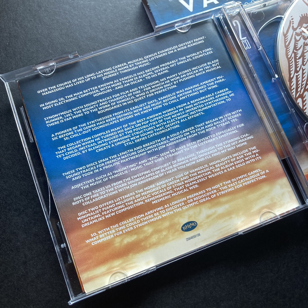 Vangelis - 'The Collection' compilation insert rear design