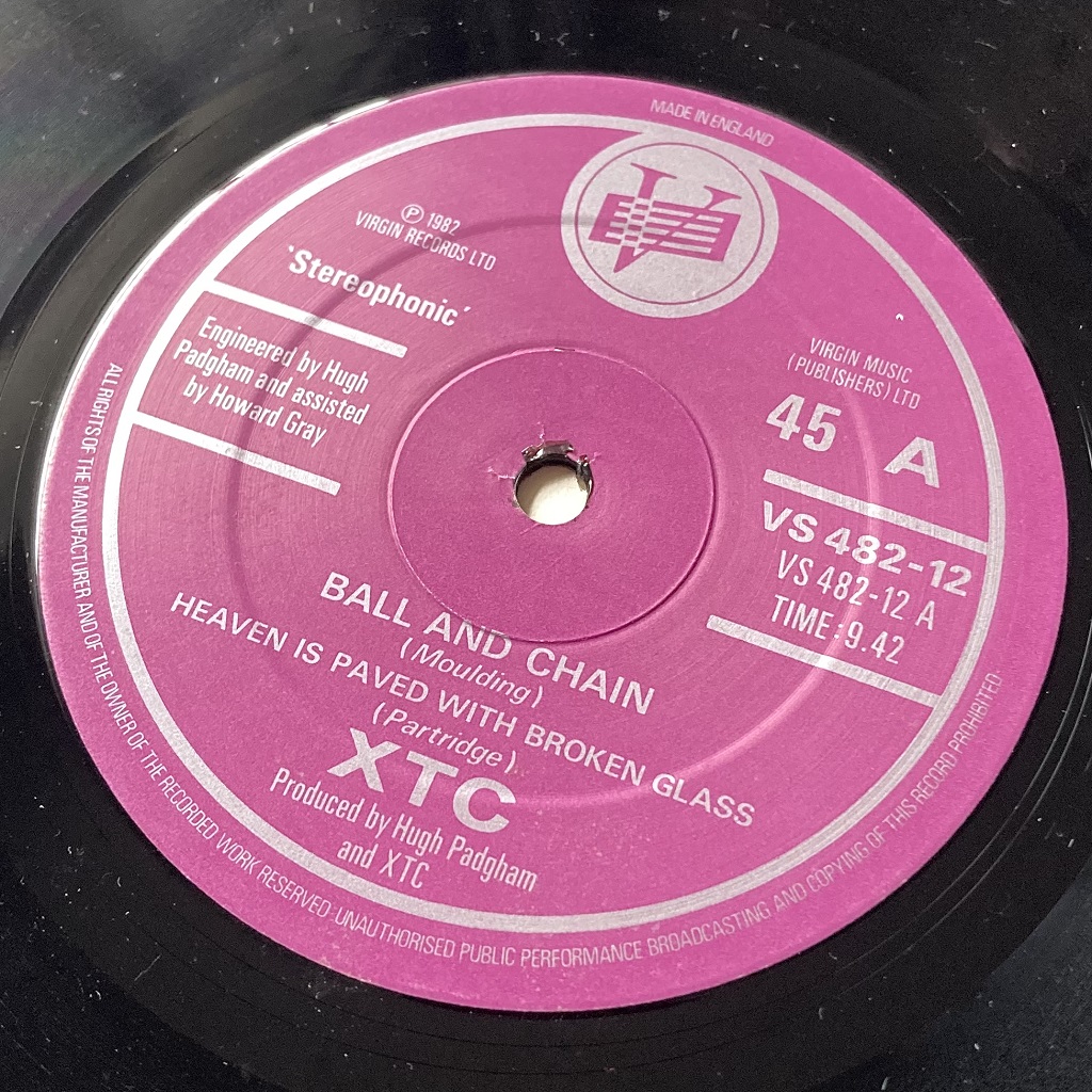 XTC 'Ball and Chain' UK 12" EP label side A