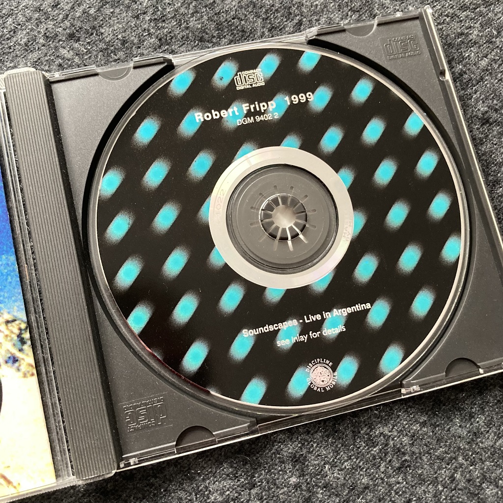 Robert Fripp '1999 (Soundscapes - Live In Argentina)' UK CD disc label design