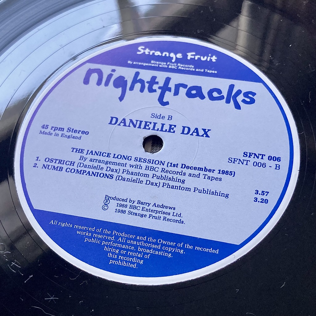Danielle Dax - 'The Janice Long Session' UK 12" EP label side B