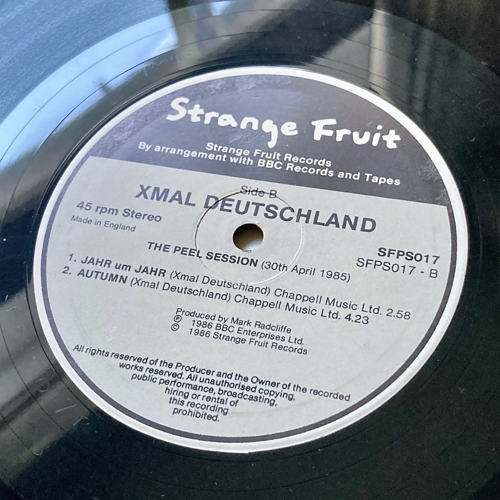 Xmal Deutschland - 'The Peel Sessions' UK 12" EP label side B