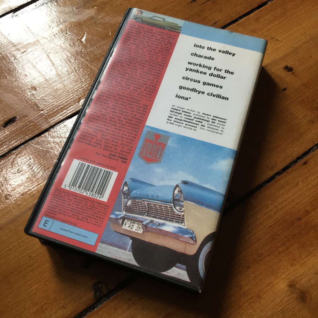 Skids Virgin Music Vault video collection - rear cover design