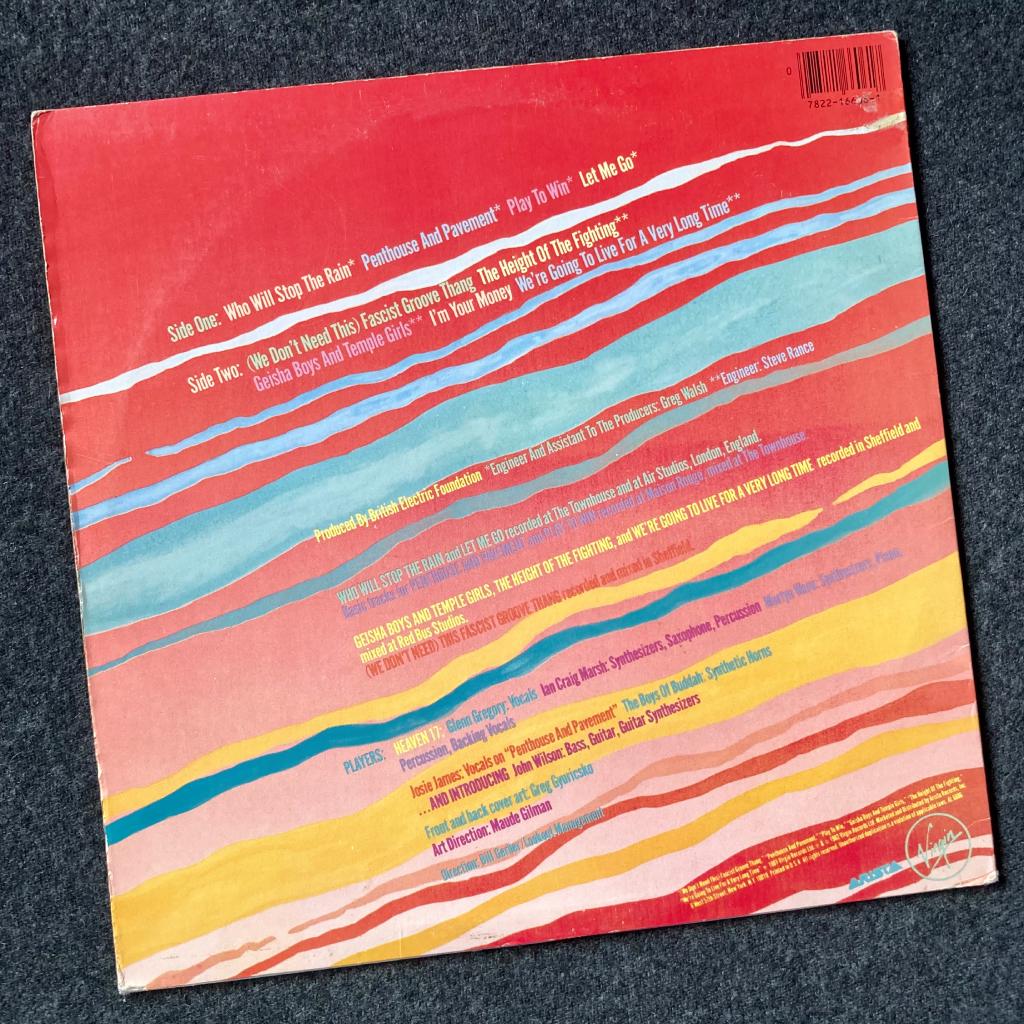Heaven 17 USA compilation LP - rear
