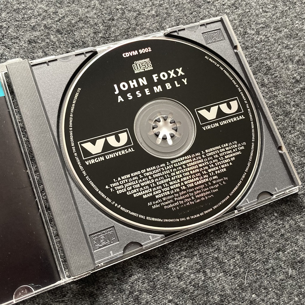 John Foxx 'Assembly' UK CD disc label design